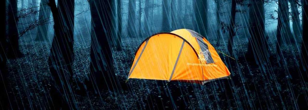 tent in rain