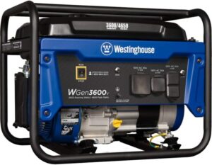 Westinghouse Outdoor Power Equipment WGen3600v Portable Generator 3600 Rated and 4650 Peak Watts