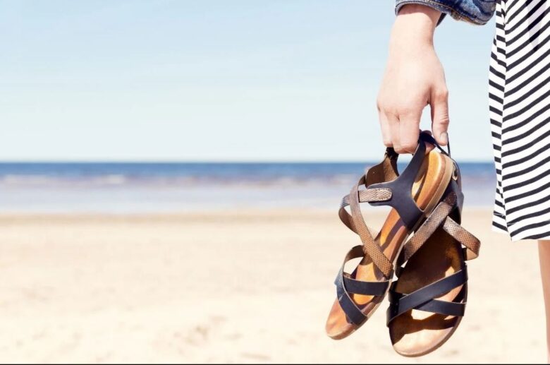 flat sandals beach 