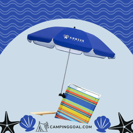 AMMSUN Beach Chair Umbrella