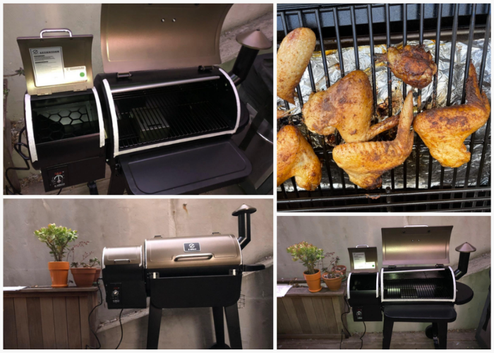 Z GRILLS ZPG-450A 2022 Upgrade Wood Pellet Grill & Smoker 6 in 1 BBQ Grill Auto Temperature Control, 450 Sq in Bronze