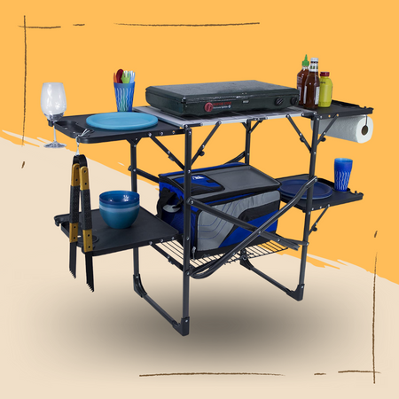 GCI Outdoor Slim-Fold Camp Kitchen Portable Folding Cook Station