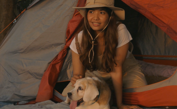camping with dog tent