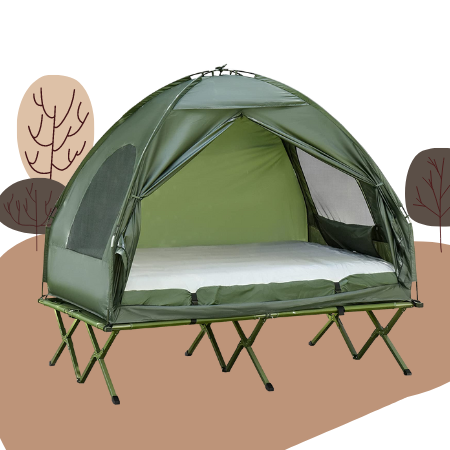 Outsunny Extra Large Portable Folding Camping Cot Tent
