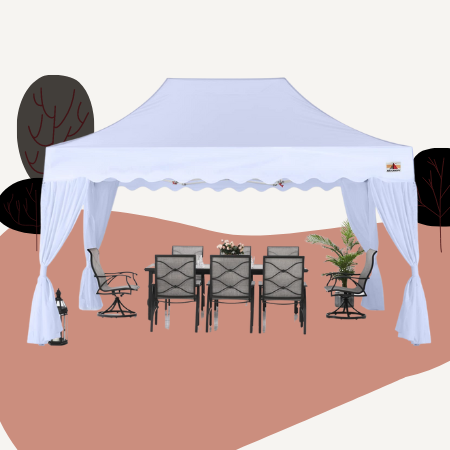 Patio Pop-Up Canopy Tent with Curtain 10x15 Event-Series