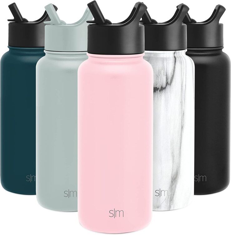 Décor Snap N Seal 1L Stainless Steel Water Bottle With Straw, BPA