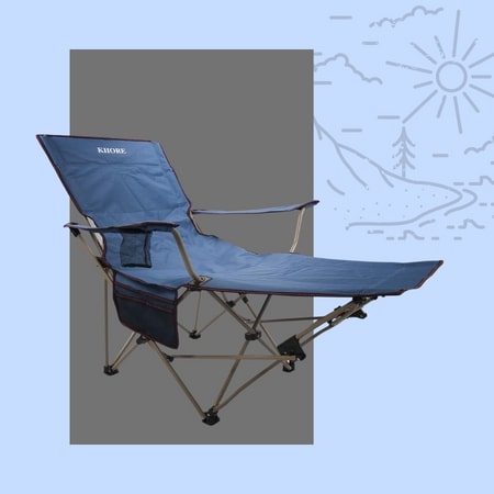 KHORE Automaticly Adjustable Recliner Folding Camping Chair with Footrest